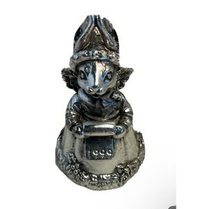 Vintage 1999 Pewter‎ Bunny Rabbit Figurine Bell Charming Collectible Decor